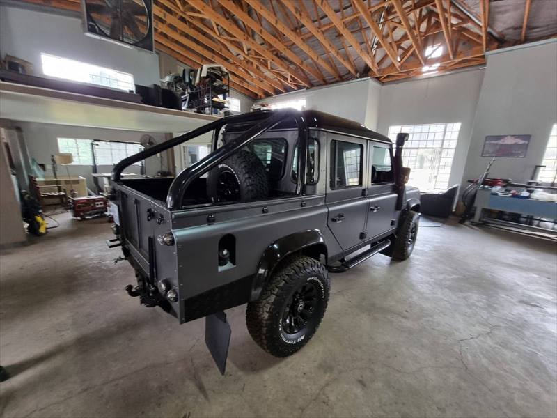 Defender 110 roll bar in the workshop